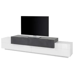 Mobile porta TV 240x52h cm bianco ossido Milos Gihome®