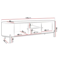 Mobile porta tv 175x54h cm cannettato 2 ante beige cashmere Zurik