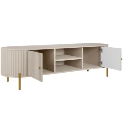 Mobile porta tv 175x54h cm cannettato 2 ante beige cashmere Zurik