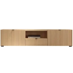 Mobile porta tv 179x42h cm cannettato 2 ante 1 cassetto rovere Sally