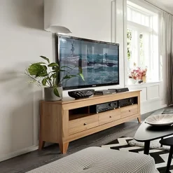 Mobile porta TV 156x64h cm 3 cassetti soggiorno rovere scuro Lucca