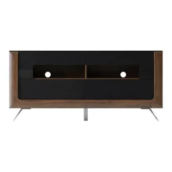 Mobile porta TV 160x74h cm 2 cassetti noce nero lucido Jumbo