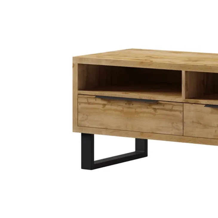 Mobile porta TV 124x50h cm 2 cassetti quercia nero Petra