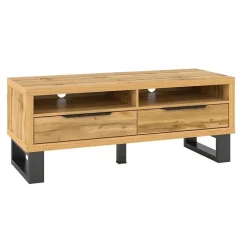 Mobile porta TV 124x50h cm 2 cassetti quercia nero Petra