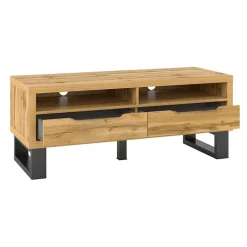 Mobile porta TV 124x50h cm 2 cassetti quercia nero Petra