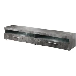 Mobile porta TV 200x35h cm 2 cassetti ossido Frisk