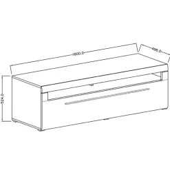 Mobile porta TV 160x52h cm 1 cassetto rovere nero Maiorca