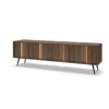 Mobile porta TV 183x54h cm con led 4 ante soggiorno noce Bois
