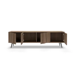 Mobile porta TV 183x54h cm con led 4 ante soggiorno noce Bois