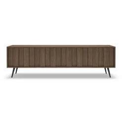 Mobile porta TV 183x54h cm con led 4 ante soggiorno noce Bois