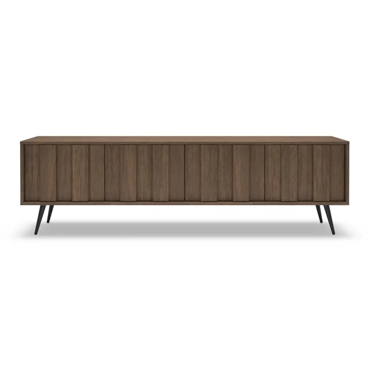 Mobile porta TV 183x54h cm con led 4 ante soggiorno noce Bois