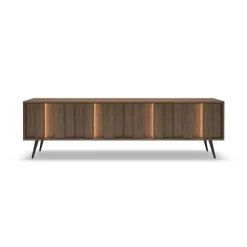 Mobile porta TV 183x54h cm con led 4 ante soggiorno noce Bois