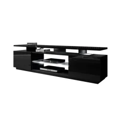 Mobile porta TV 180x56h cm con led nero lucido Blackburn