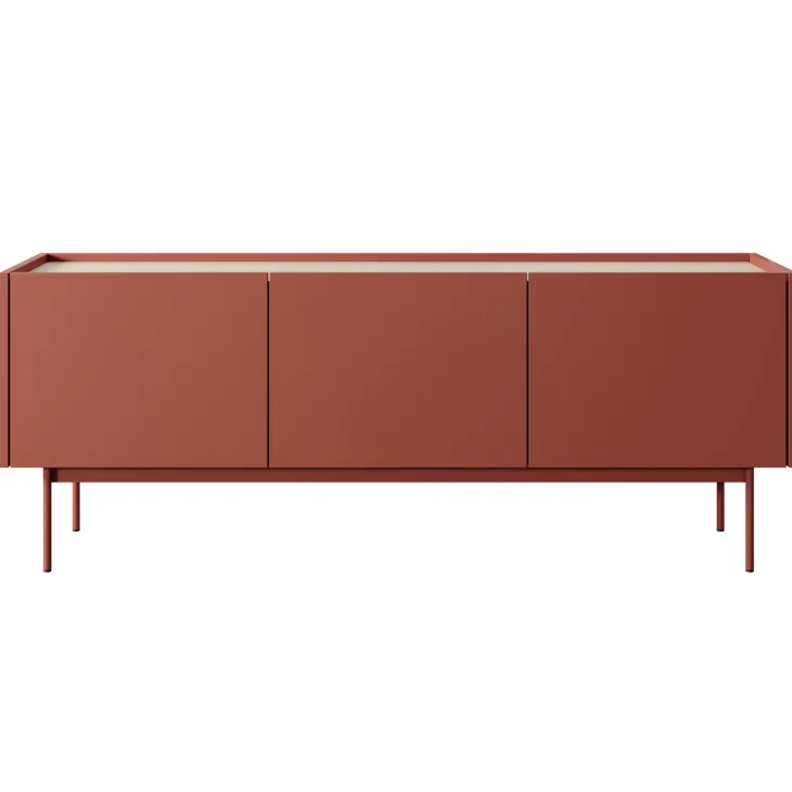 Mobile porta TV 144x55h cm design moderno 3 ante rosso Passion