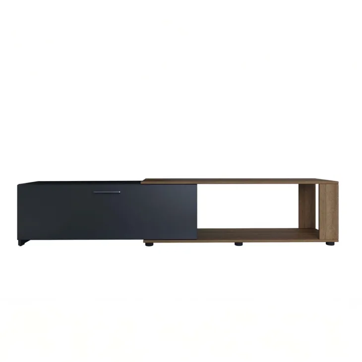 Mobile porta tv 122x40h cm estensibile e trasformabile in angolare noce antracite Venezia