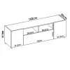 Mobile porta TV 142x44h cm legno rovere bianco Esteban