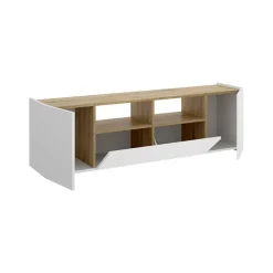 Mobile porta TV 142x44h cm legno rovere bianco Esteban