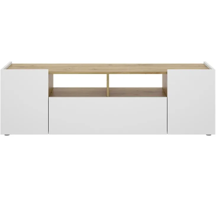 Mobile porta TV 142x44h cm legno rovere bianco Esteban
