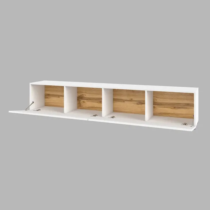 Mobile porta TV 180x35h cm moderno bianco Fusion