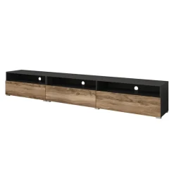 Mobile porta TV 270x42h cm moderno noce antico nero frassinato Emotion Gihome®