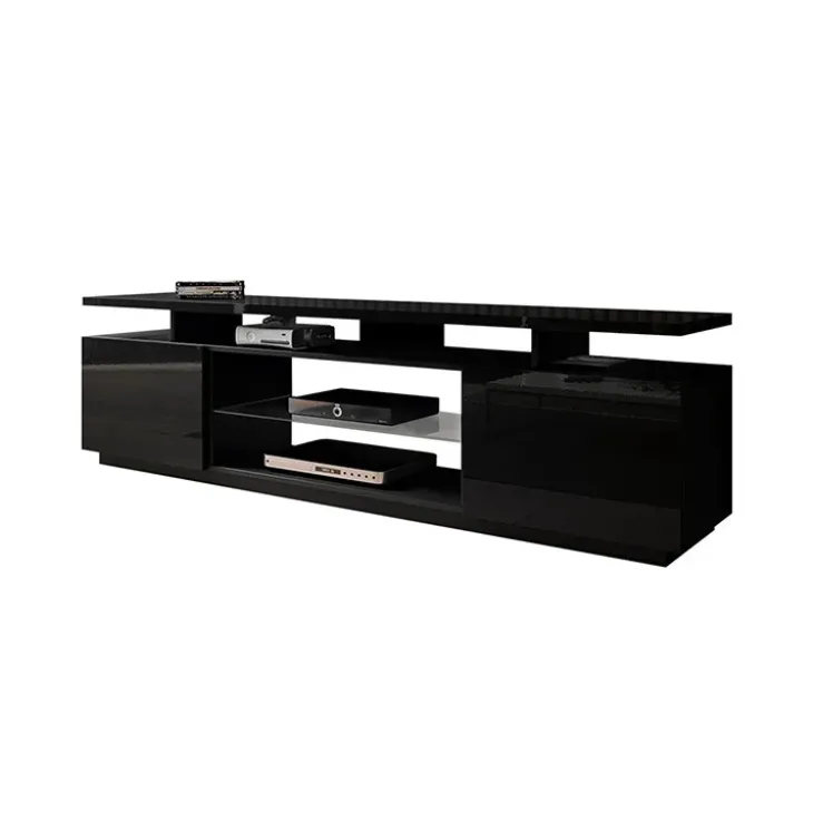 Mobile porta TV 180x56h cm nero lucido Blackburn