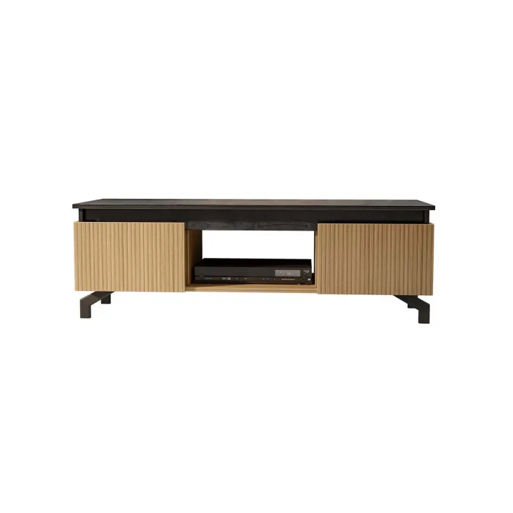 Mobile porta TV 130x44h cm reversibile rovere nero frassinato Norcia