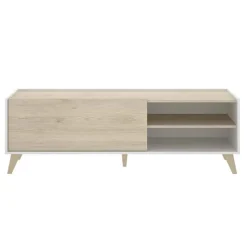 Mobile porta TV 155x47h cm soggiorno rovere bianco Elmer
