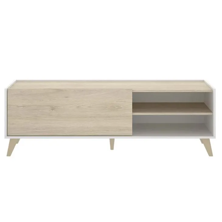Mobile porta TV 155x47h cm soggiorno rovere bianco Elmer