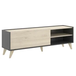 Mobile porta TV 155x47h cm soggiorno rovere grafite Elmer