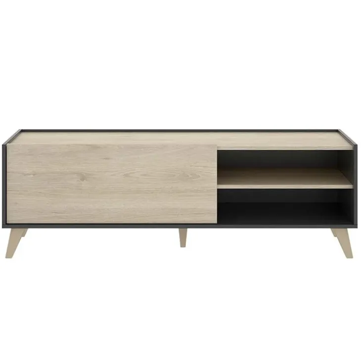 Mobile porta TV 155x47h cm soggiorno rovere grafite Elmer