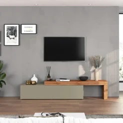 Mobile porta tv 230x51h cm tortora rovere Block