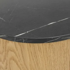 Mobile porta tv 184x45h cm 2 vani rovere effetto marmo nero Roundi