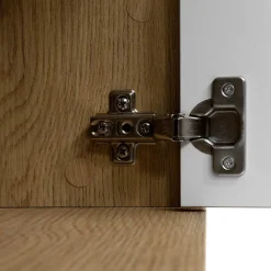 Mobile porta tv 184x45h cm 2 vani rovere effetto marmo bianco Roundi