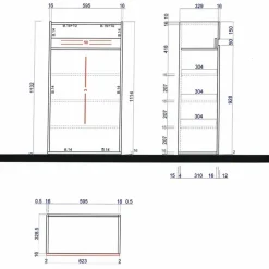 Mobile scarpiera multiuso ingresso 63x114h cm 2 ante 1 cassetto bianco lucido top rovere Noren