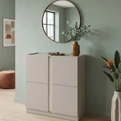 Mobile scarpiera 95x91h cm 2 ante beige cashmere e olmo Melissa