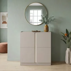 Mobile scarpiera 95x91h cm 2 ante beige cashmere e olmo Melissa
