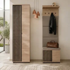 Mobile scarpiera 60x46h cm 2 ante cannettato rovere nero Berlino