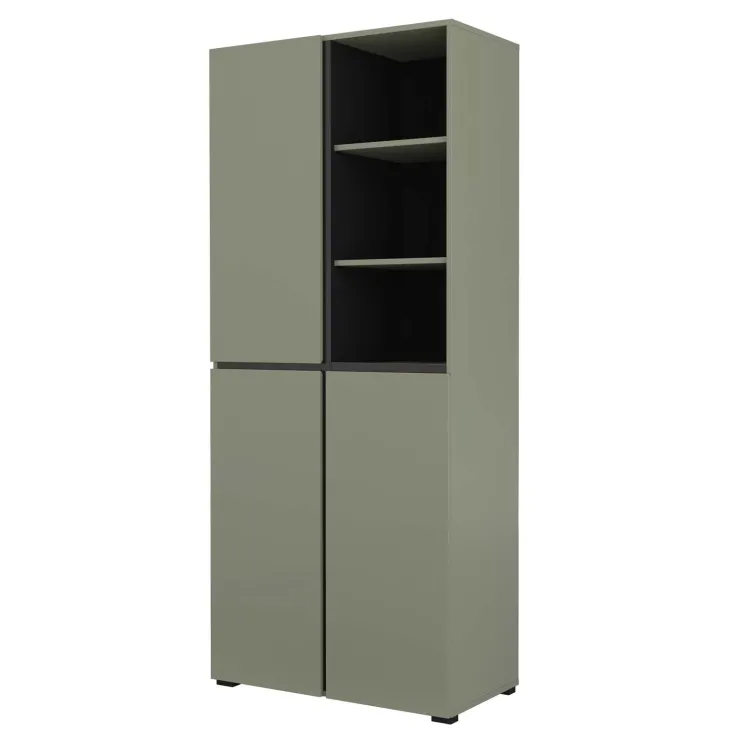 Mobile scarpiera 80x184h cm 3 ante 3 vani a giorno verde Lolla