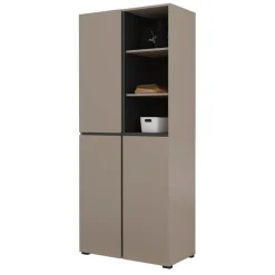 Mobile scarpiera 80x184h cm 3 ante 3 vani a giorno tortora Lolla