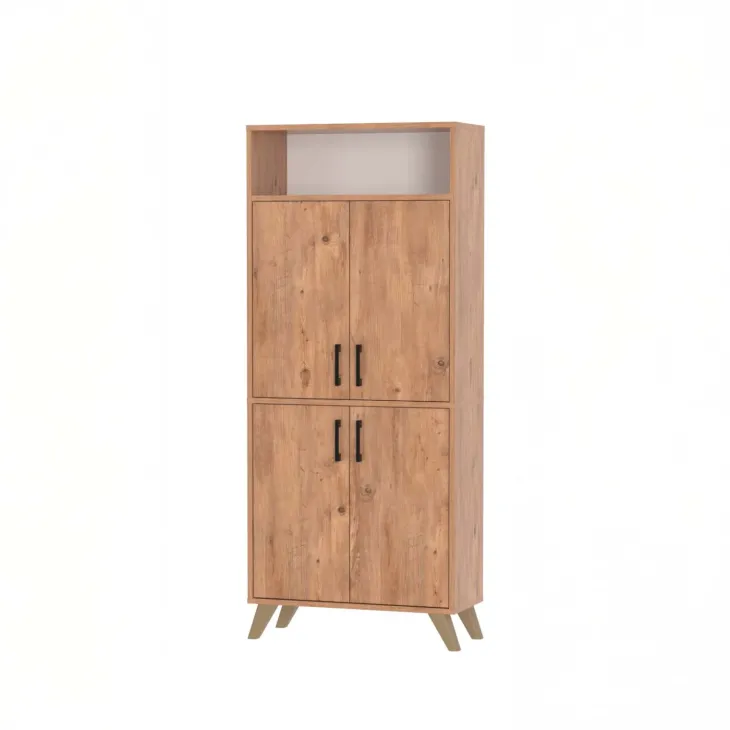 Mobile scarpiera 72x170h cm multifunzione 4 ante 1 vano a vista rovere rustico Dama