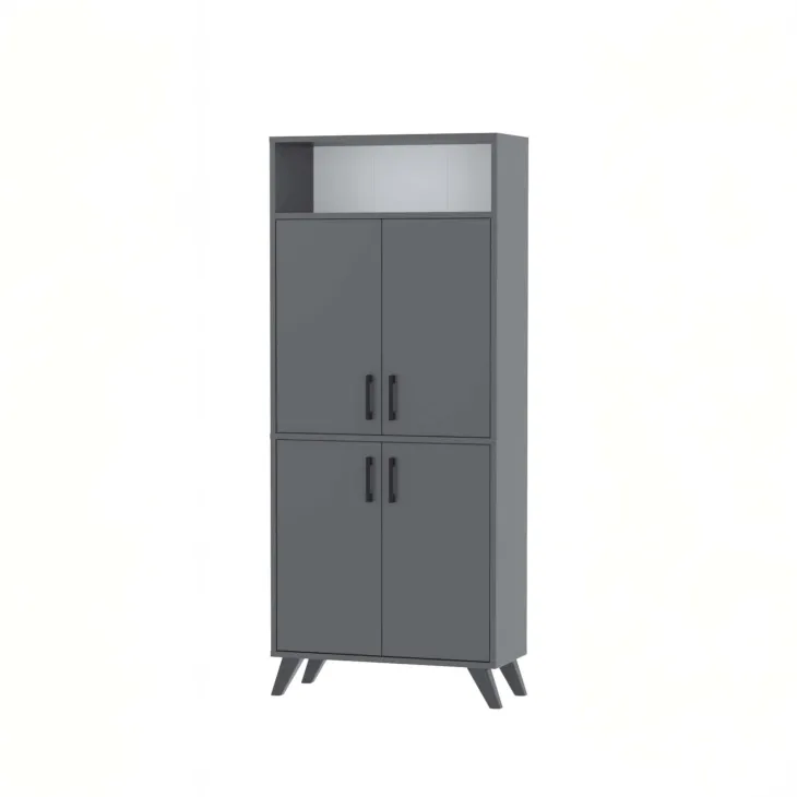 Mobile scarpiera 72x170h cm multifunzione 4 ante 1 vano a vista antracite Dama