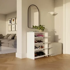 Mobile scarpiera 66x36h cm 4 ribaltine bianco Leaf