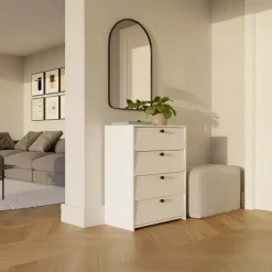 Mobile scarpiera 66x36h cm 4 ribaltine bianco Leaf