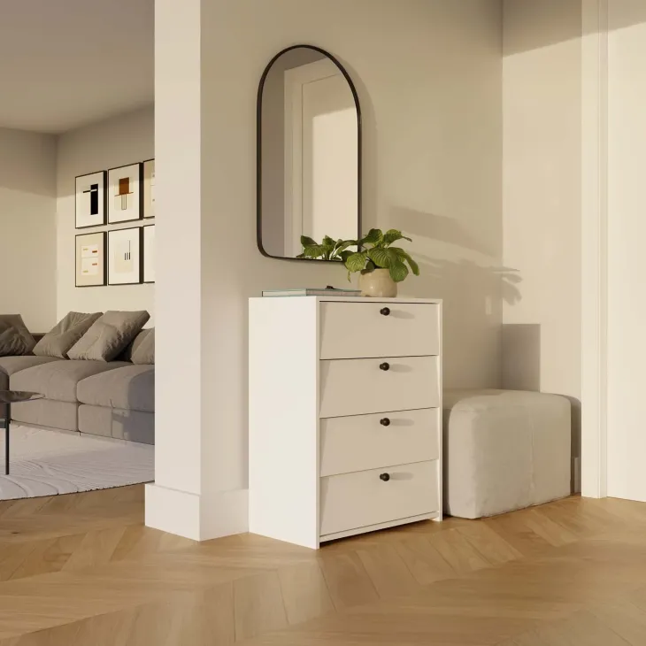 Mobile scarpiera 66x36h cm 4 ribaltine bianco Leaf