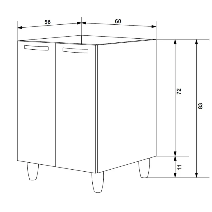 Mobile sottolavello cucina 60x86h cm multiuso con lavello acciaio inox 2 ante bianco frassinato Talise