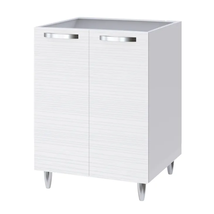 Mobile sottolavello cucina 60x86h cm multiuso con lavello acciaio inox 2 ante bianco frassinato Talise