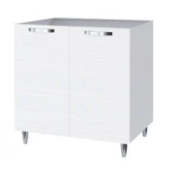 Mobile sottolavello cucina 80x86h cm multiuso con lavello 1 vasca sinistra acciaio inox bianco frassinato Talise
