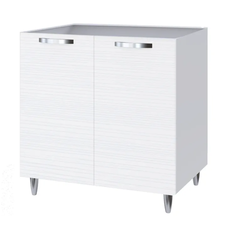 Mobile sottolavello cucina 80x86h cm multiuso con lavello 1 vasca sinistra acciaio inox bianco frassinato Talise