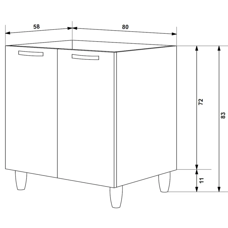 Mobile sottolavello cucina 80x86h cm multiuso con lavello 1 vasca sinistra acciaio inox rovere olmo Talise