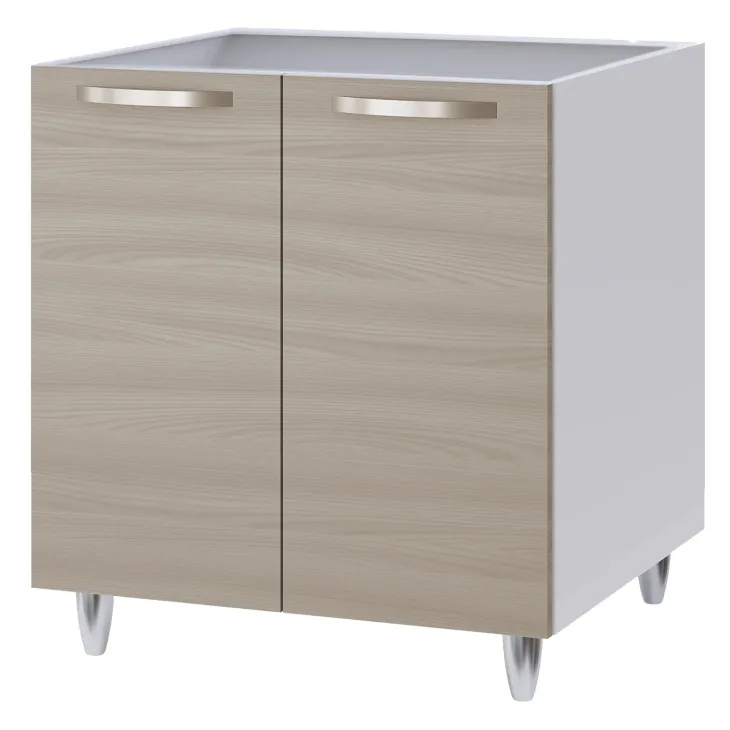 Mobile sottolavello cucina 80x86h cm multiuso con lavello 1 vasca sinistra acciaio inox rovere olmo Talise